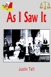 Cover of: As I Saw It