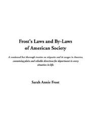 Cover of: Frost's Laws and By-Laws of American Society