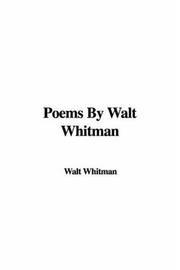 Cover of: Poems by Walt Whitman by Walt Whitman