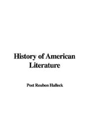 Cover of: History Of American Literature