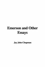 Cover of: Emerson and Other Essays by Jay John Chapman