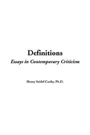 Definitions by Henry Seidel Canby