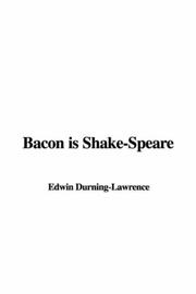 Cover of: Bacon Is Shake-speare