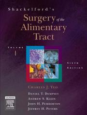 Cover of: Shackelford's surgery of the alimentary tract