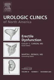 Cover of: Erectile Dysfunction, An Issue of Urologic Clinics (The Clinics: Surgery)