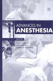 Cover of: Advances in Anesthesia (Advances)
