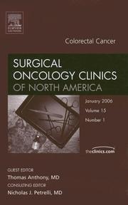 Cover of: Colorectal Cancer, An Issue of Surgical Oncology Clinics