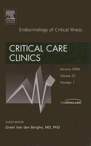 Cover of: Endocrinology of Critical Illness, Critical Care Clinics