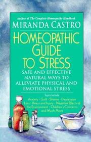 Cover of: The Homeopathic Guide to Stress by Miranda Castro