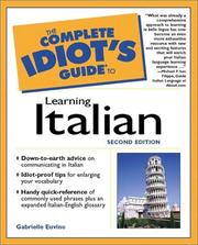 The Complete Idiot's Guide to Learning Italian by Gabrielle Ann Euvino