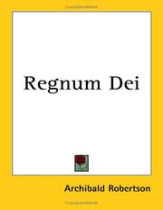 Cover of: Regnum Dei by Archibald Robertson