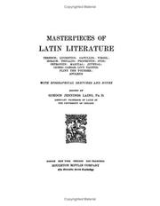 Cover of: Masterpieces of Latin Literature by Gordon Jennings Laing