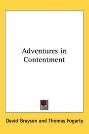 Cover of: Adventures in Contentment by David Grayson, David Grayson