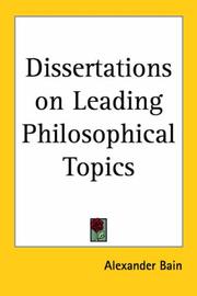 Cover of: Dissertations On Leading Philosophical Topics