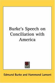 Cover of: Burke's Speech on Conciliation With America