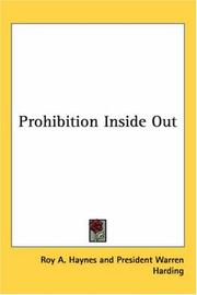 Cover of: Prohibition Inside Out | Roy A. Haynes