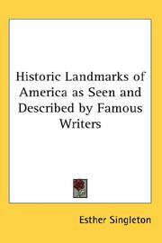 Cover of: Historic Landmarks of America as Seen and Described by Famous Writers