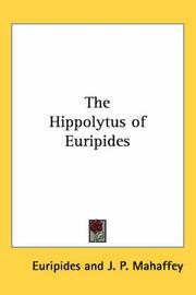 Cover of: The Hippolytus Of Euripides by Euripides