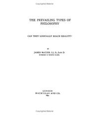 Cover of: The Prevailing Types of Philosophy by James McCosh