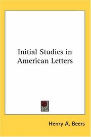 Cover of: Initial Studies in American Letters by Henry A. Beers