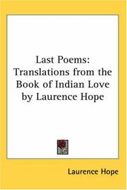 Cover of: Last Poems: by Laurence Hope