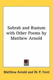 Cover of: Sohrab and Rustum With Other Poems by Matthew Arnold by Matthew Arnold