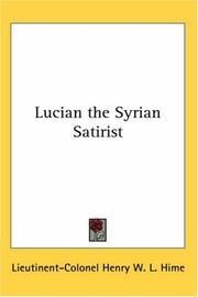 Cover of: Lucian the Syrian Satirist