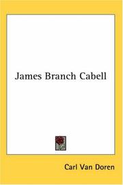 Cover of: James Branch Cabell | Carl Van Doren