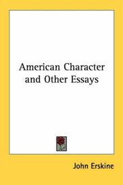 Cover of: American Character And Other Essays