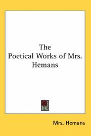 Cover of: The Poetical Works of Mrs. Hemans
