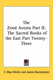 Front cover of The Zend Avesta by Unknown