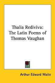 Cover of: Thalia Rediviva: The Latin Poems of Thomas Vaughan