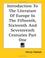 Cover of: Introduction to the Literature of Europe in the Fifteenth, Sixteenth And Seventeenth Centuries