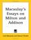 Cover of: Macaulay's Essays on Milton And Addison