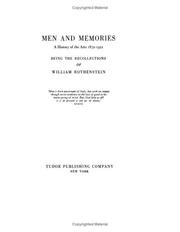 Cover of: Men And Memories by William Rothenstein