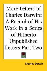 Cover of: More Letters Of Charles Darwin by Charles Darwin