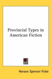Cover of: Provincial Types in American Fiction