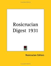 Cover of: Rosicrucian Digest 1931 by Rosicrucian