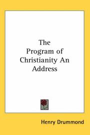 Cover of: The Program of Christianity an Address