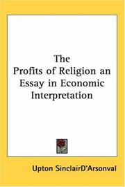 Cover of: The Profits Of Religion An Essay In Economic Interpretation