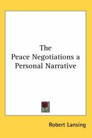 Cover of: The Peace Negotiations A Personal Narrative