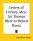 Cover of: Letters of Literary Men