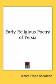 Cover of: Early Religious Poetry of Persia by James Hope Moulton