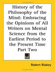 Cover of: History of the Philosophy of the Mind by Robert Blakey