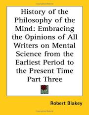 Cover of: History of the Philosophy of the Mind by Robert Blakey