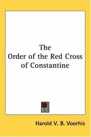 Cover of: The Order of the Red Cross of Constantine