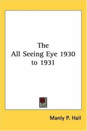 Cover of: The All Seeing Eye 1930 to 1931