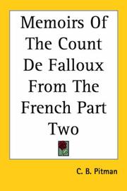 Cover of: Memoirs of the Count De Falloux from the French
