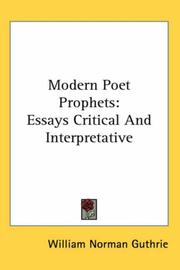 Cover of: Modern Poet Prophets by William Norman Guthrie