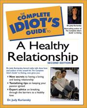 Cover of: The Complete Idiot's Guide(R) to a Healthy Relationship (2nd Edition) by Judy Kuriansky